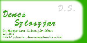 denes szloszjar business card