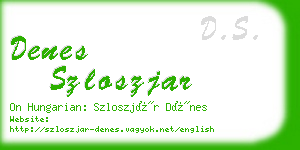 denes szloszjar business card